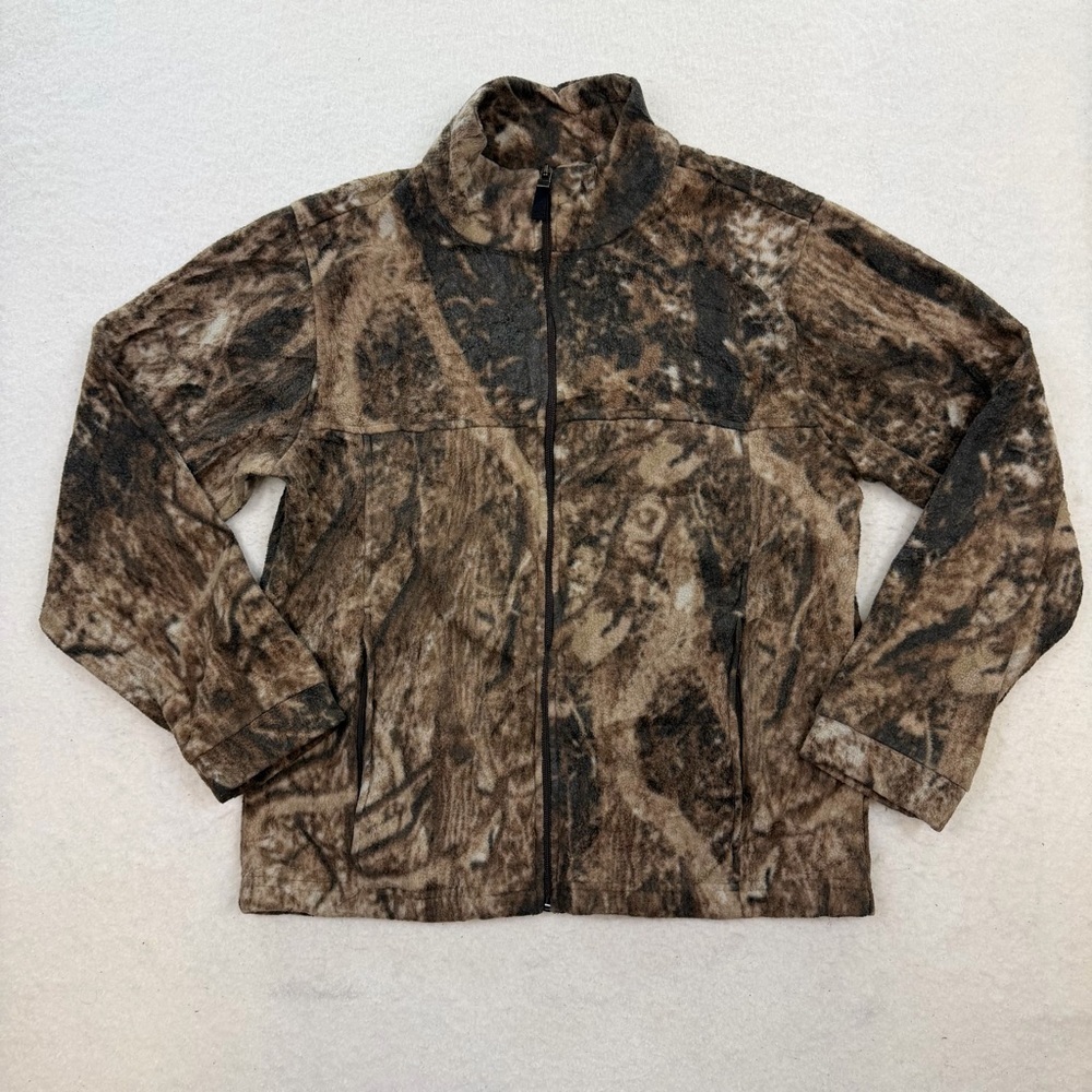 Reel Legends Camo Fleece Full Zip Jacket Size Large